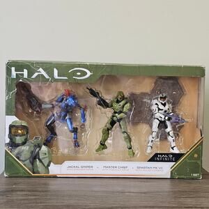 Halo Optics Collectible 3 Piece Adult Action Figures  NWT